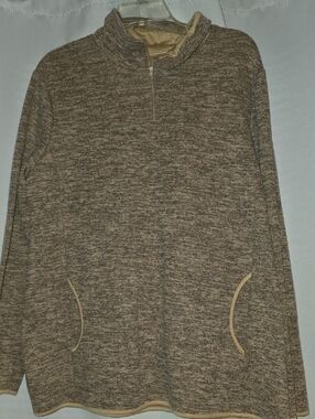 +Women’s Taupe Heather Quarter-Zip Pullover Hoodie